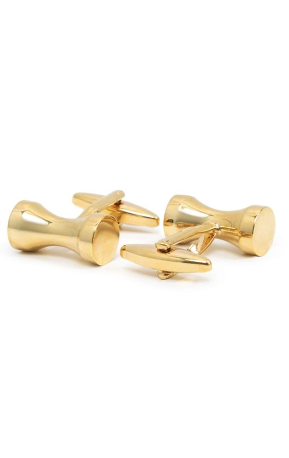 Gold Style Hourglass Cufflinks by Dobell Dobell