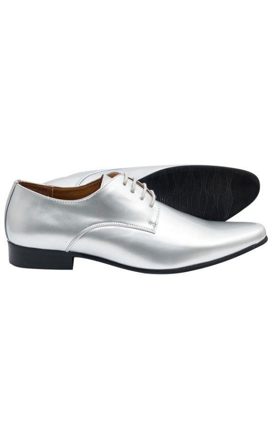 Mens metallic silver dress shoes sale