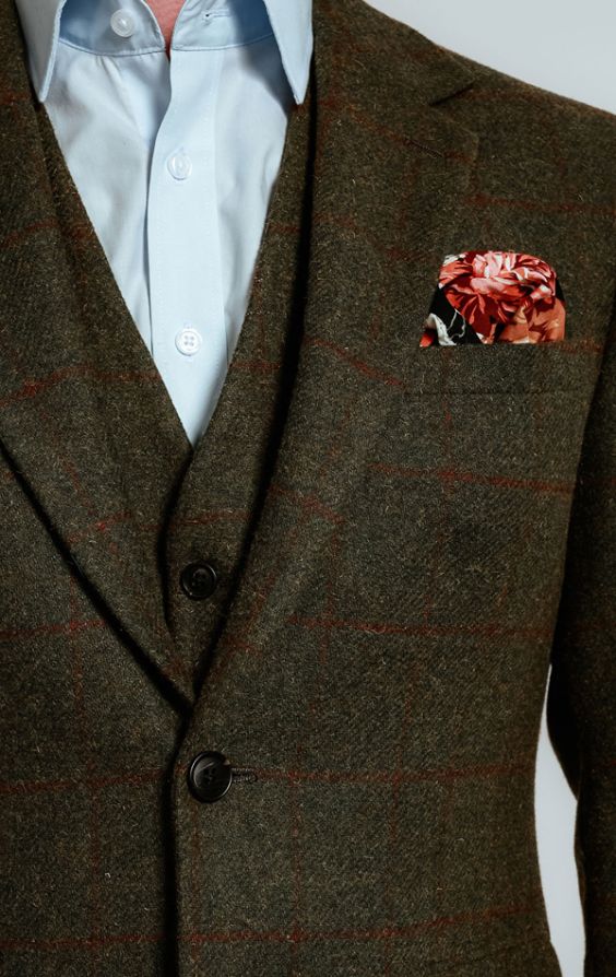 Green check hotsell tweed suit