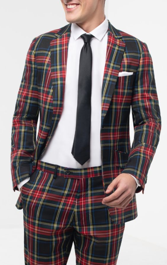 Dobell Green Tartan Slim Fit Suit Jacket Dobell