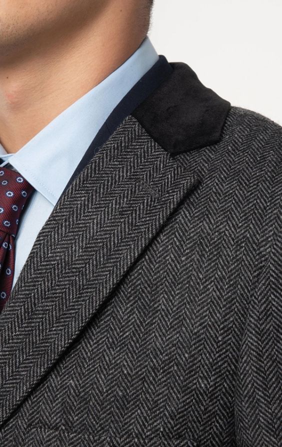 Grey herringbone deals tweed sport coat