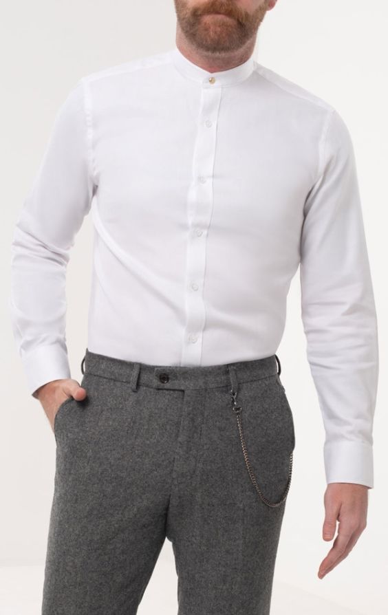 Loch Hart White Grandad Collar Dress Shirt Dobell