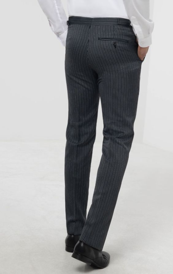 Grey and black striped best sale trousers