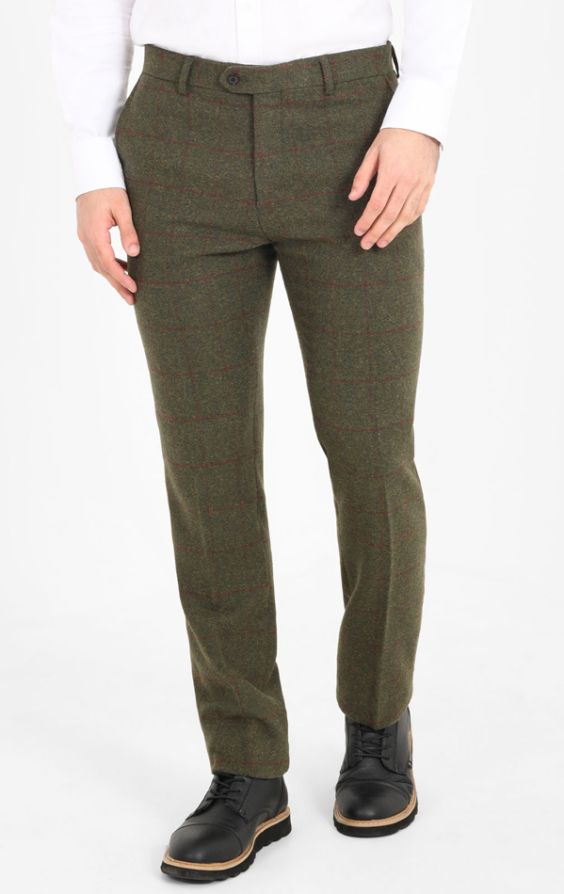 Green tweed hotsell trousers