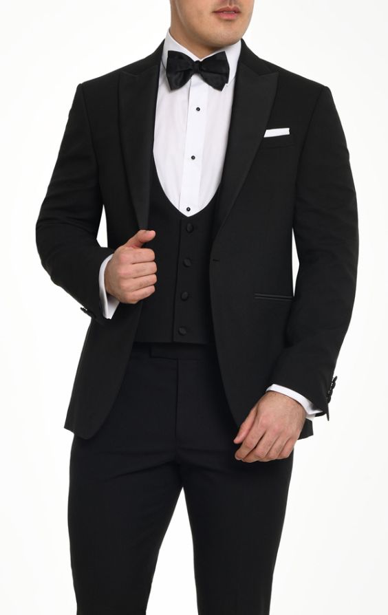 Dobell Black Horseshoe Tuxedo Vest Dobell