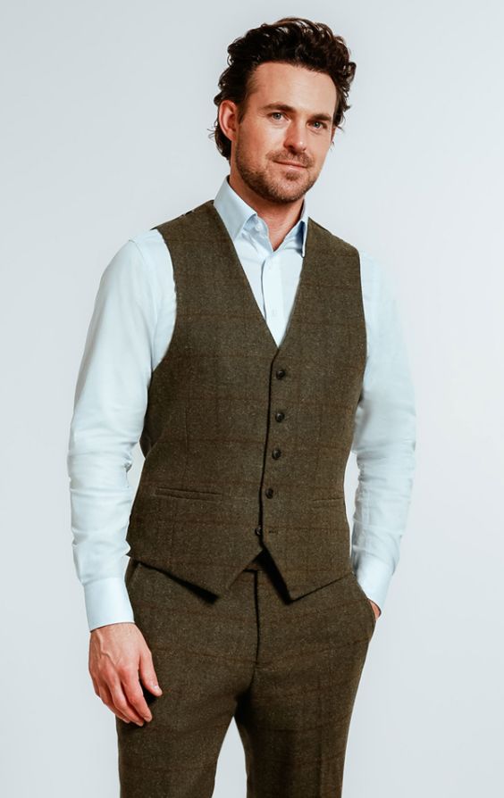 Green tweed deals vest