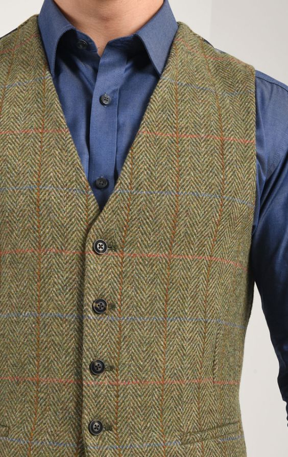 Green tweed hotsell vest