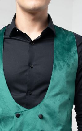 Mens green velvet discount vest