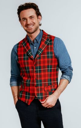 Green tartan waistcoat sale