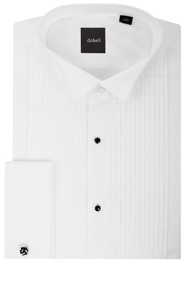 100% Cotton, Wing Collar, Stud Button 