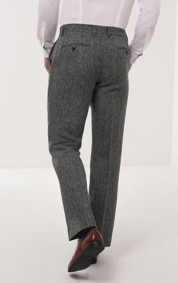 Harris Tweed Grey Herringbone Suit 