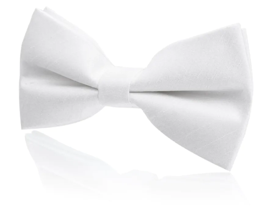 Boys Pre-Tied White Dupion Bow Tie Boys Pre-Tied White Dupion Bow Tie