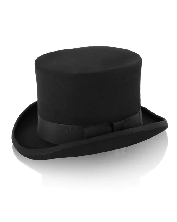 Soft Black Wool Felt Top Hat by Christys' London Soft Black Wool Felt Top Hat by Christys' London