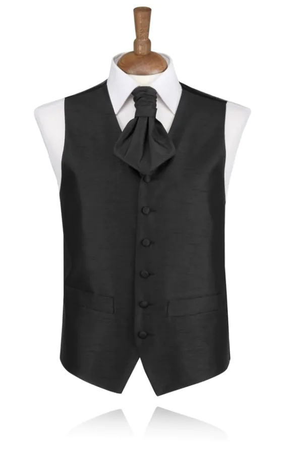 Boys Black Dupion Vest Boys Black Dupion Vest