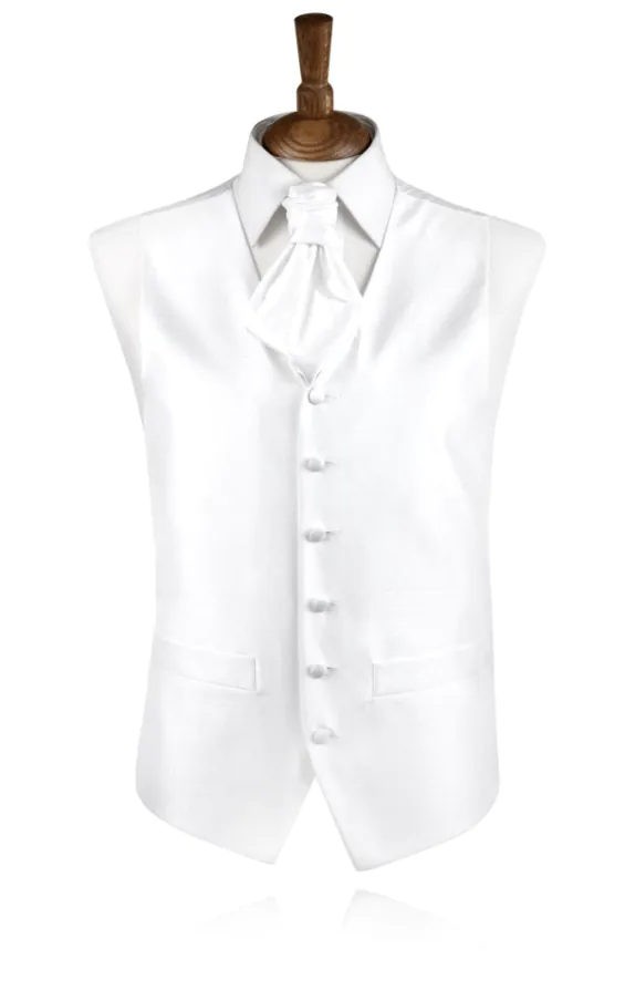 Boys White Dupion Vest Boys White Dupion Vest