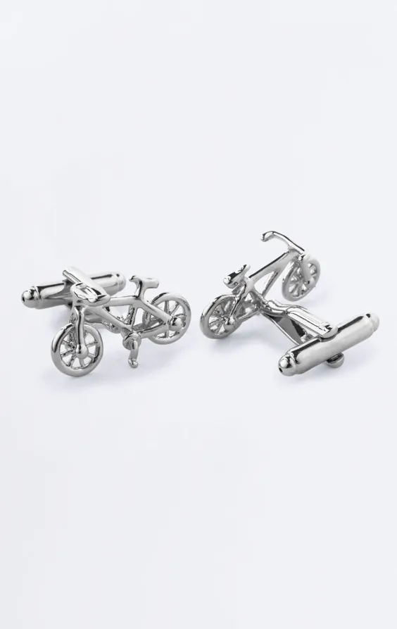 Silver Coloured Bicycle Cufflinks - photo 1 Silver Coloured Bicycle Cufflinks - photo 1