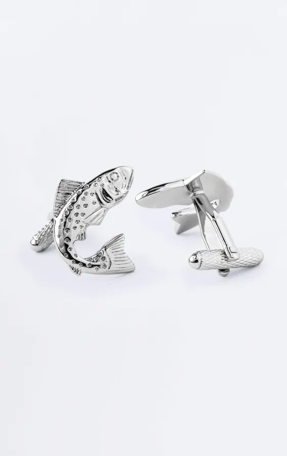 Silver Coloured Fish Cufflinks - photo 1 Silver Coloured Fish Cufflinks - photo 1