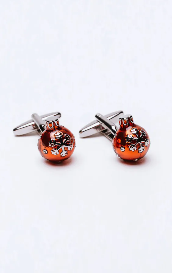 Red Christmas Bauble Cufflinks Red Christmas Bauble Cufflinks