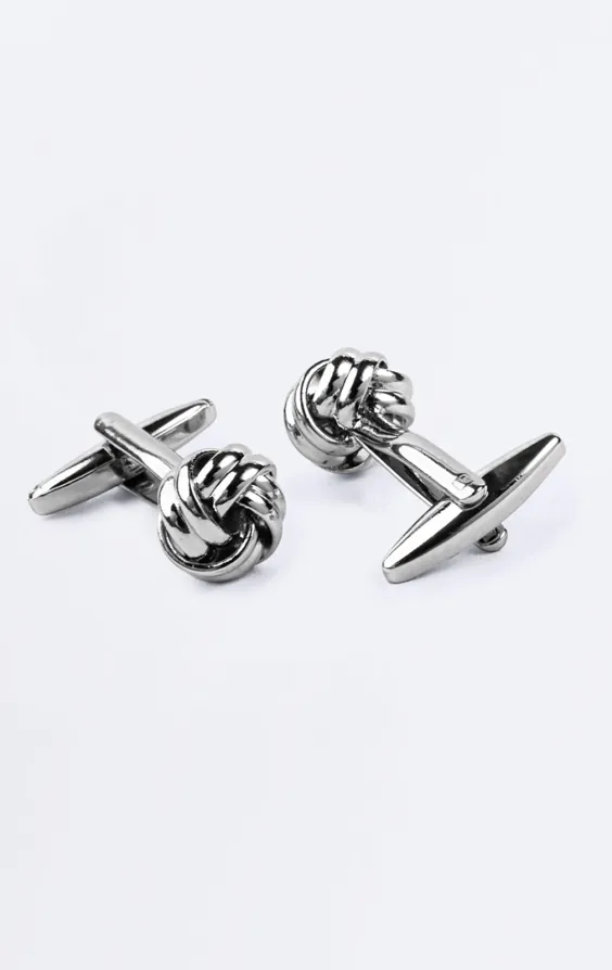 Silver Coloured Large Knot Cufflinks - photo 1 Silver Coloured Large Knot Cufflinks - photo 1