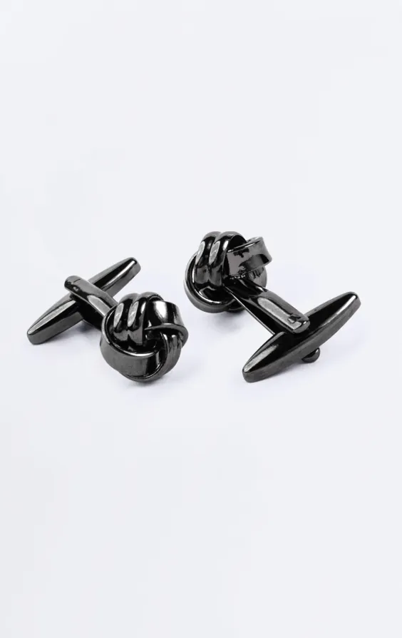 Gunmetal Grey Knot Cufflinks - photo 1 Gunmetal Grey Knot Cufflinks - photo 1