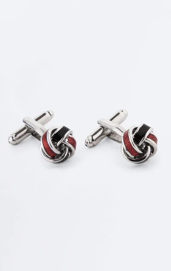 Black, Red and Silver Knot Cufflinks Black, Red and Silver Knot Cufflinks