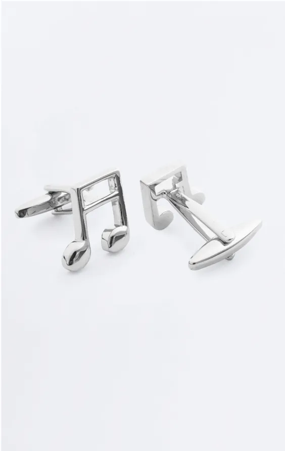 Silver Coloured Music Note Cufflinks - photo 1 Silver Coloured Music Note Cufflinks - photo 1