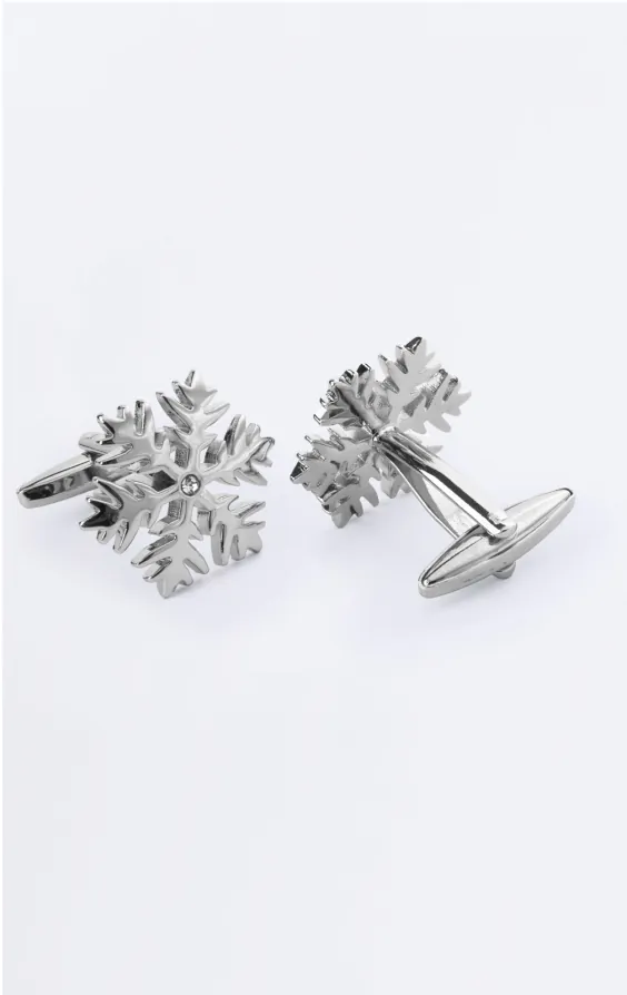 Silver Coloured Snow Flake Cufflinks - photo 1 Silver Coloured Snow Flake Cufflinks - photo 1