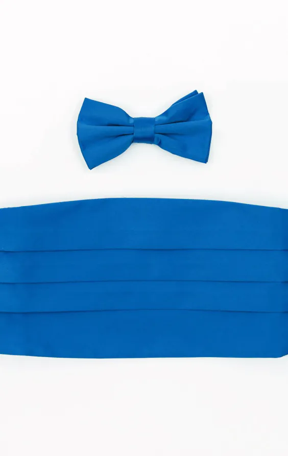 Blue Cummerbund & Pre-Tied Bow Tie Set