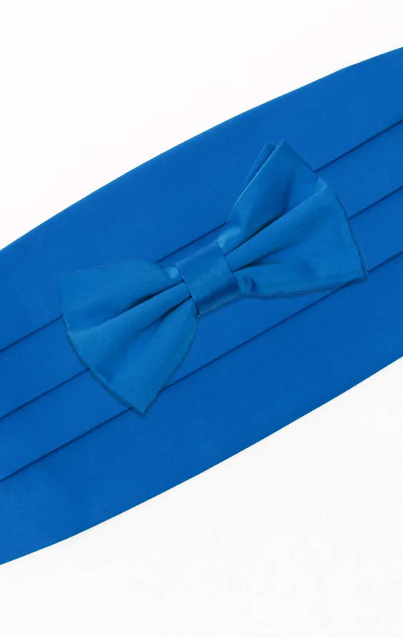 Blue Cummerbund & Pre-Tied Bow Tie Set - photo 1