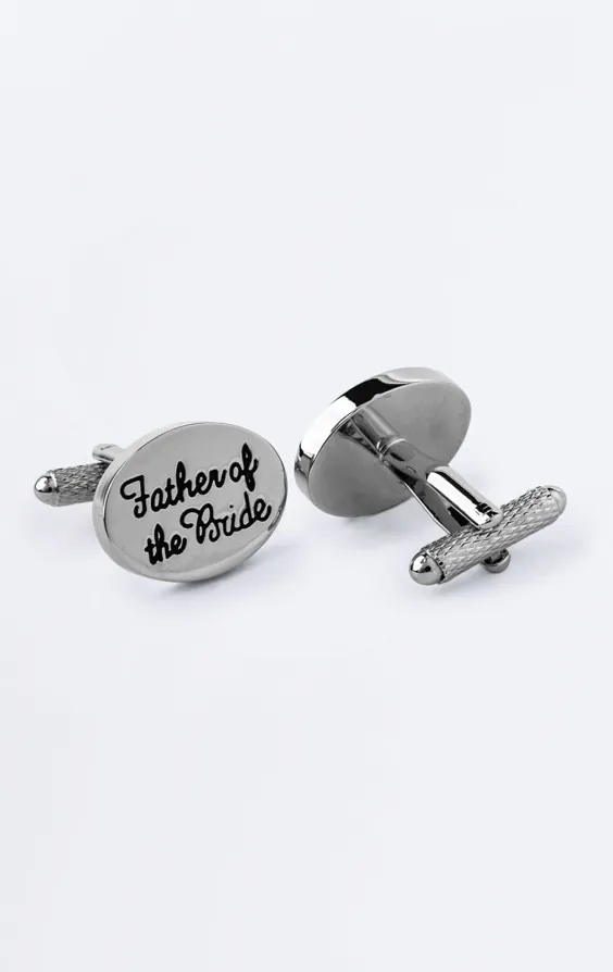 Silver Coloured Father of the Bride Cufflinks - photo 1 Silver Coloured Father of the Bride Cufflinks - photo 1