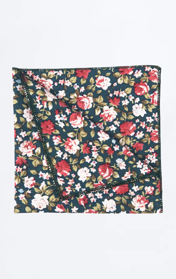 Green Multi Floral Handkerchief