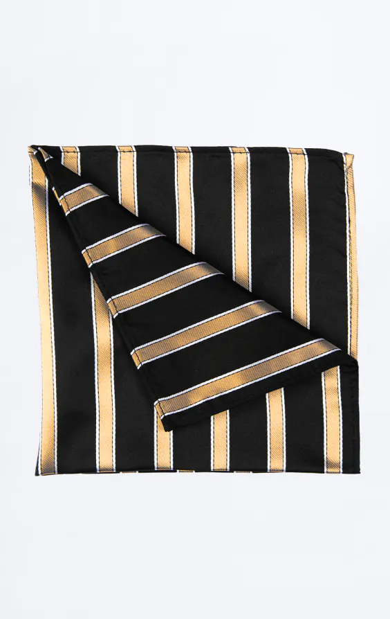 Black with Gold Stripe Handkerchief Black with Gold Stripe Handkerchief
