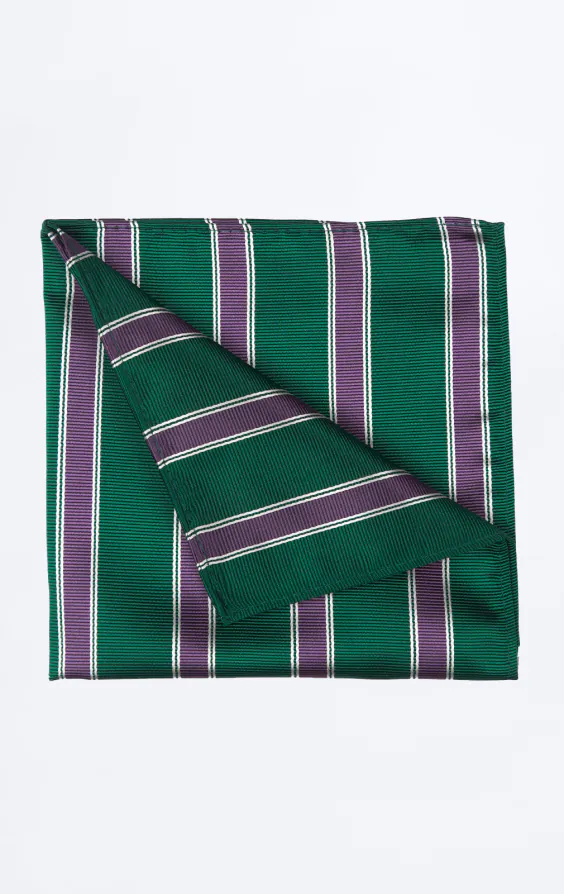 Green with Purple Stripe Handkerchief