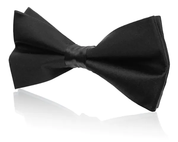 Boys Pre-Tied Black Silk Bow Tie