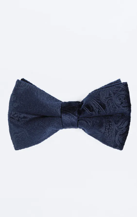 Navy Paisley Velvet Bow Tie Navy Paisley Velvet Bow Tie