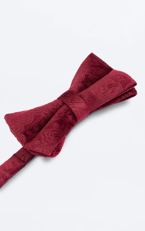 Burgundy Paisley Velvet Bow Tie - photo 1 Burgundy Paisley Velvet Bow Tie - photo 1