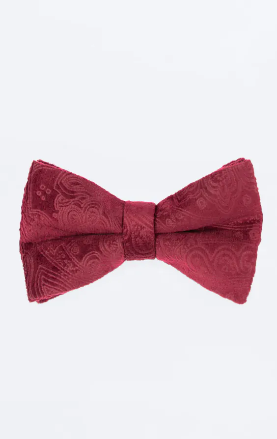 Burgundy Paisley Velvet Bow Tie Burgundy Paisley Velvet Bow Tie