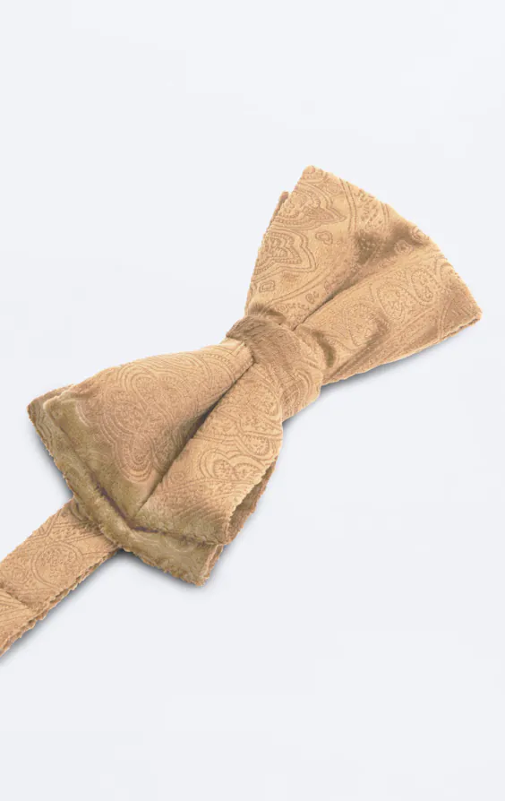 Gold Paisley Velvet Bow Tie - photo 1