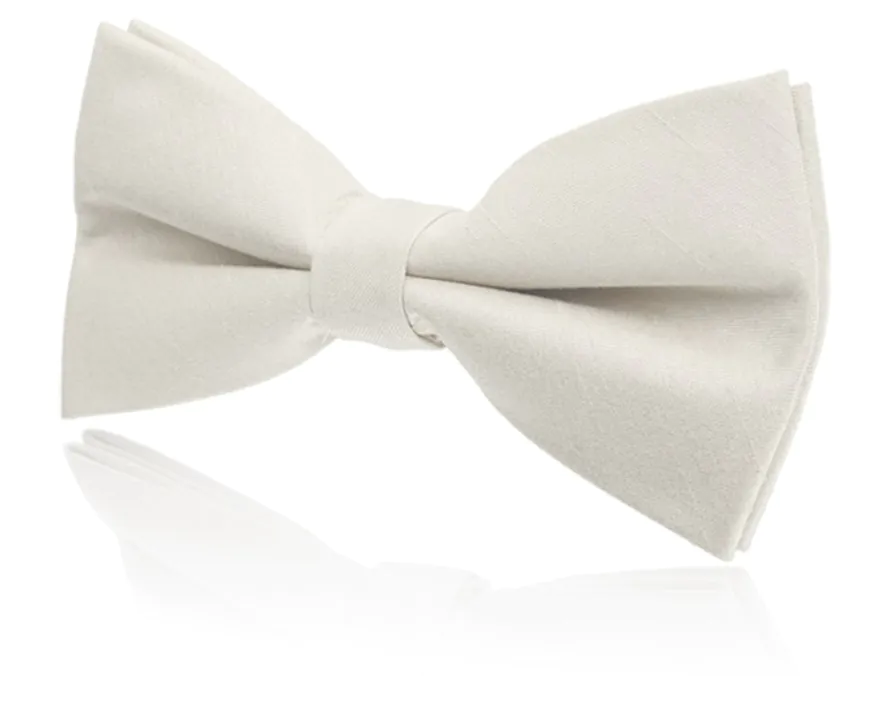 Boys Pre-Tied Ivory Poly Dupion Bow Tie Boys Pre-Tied Ivory Poly Dupion Bow Tie