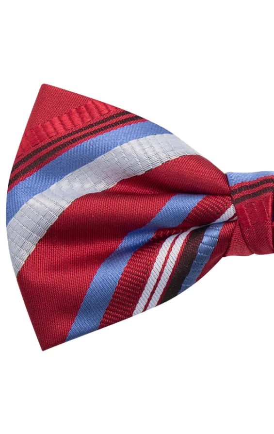 Burgundy Textured Stripe Bow Tie - photo 1