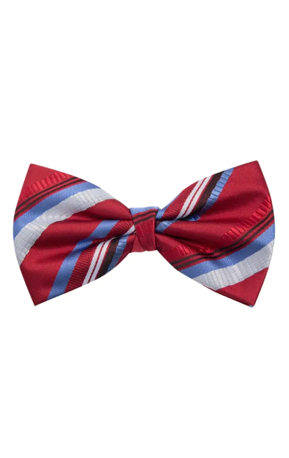 Burgundy Textured Stripe Bow Tie
