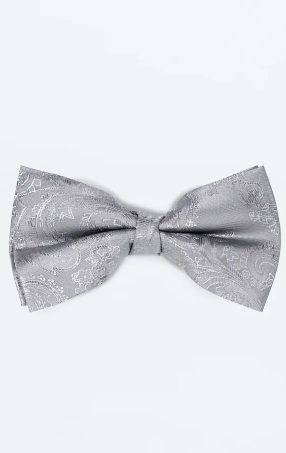 Silver Paisley Bow Tie Silver Paisley Bow Tie