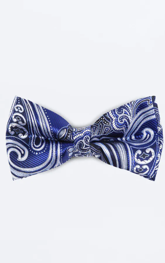Navy Blue Paisley Jacquard Bow Tie