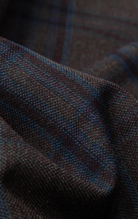 Burgundy with Blue Windowpane Check 3 Piece Suit - photo 8 Burgundy with Blue Windowpane Check 3 Piece Suit - photo 8