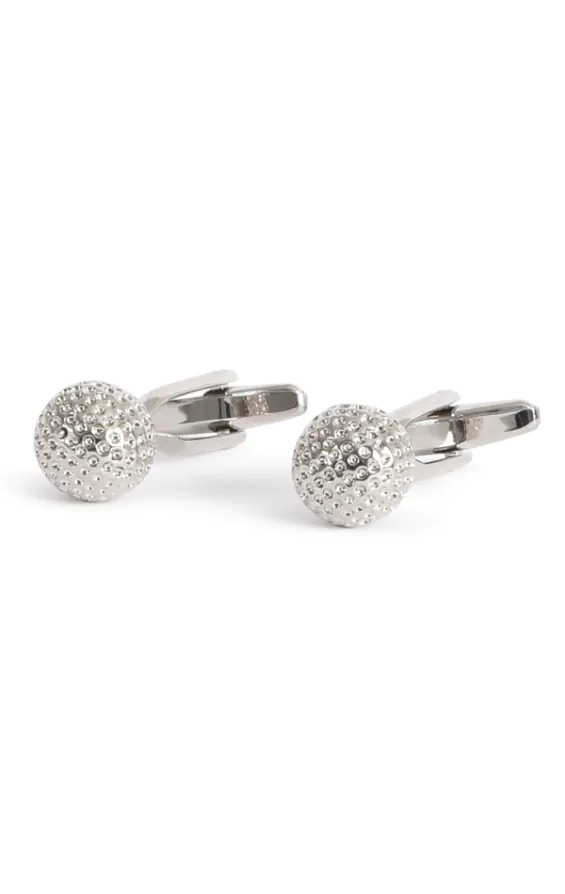 Silver Coloured Golf Ball Cufflinks