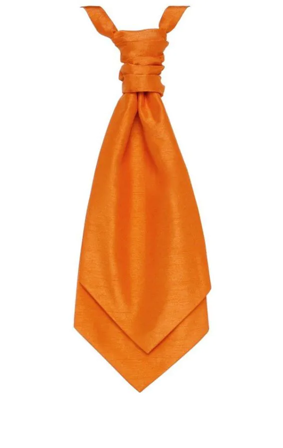 Pre-Tied Orange Dupion Cravat Pre-Tied Orange Dupion Cravat