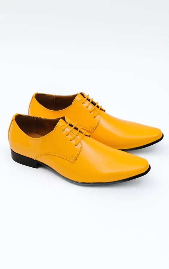 Dobell Yellow Patent Contemporary Dress Shoes Dobell