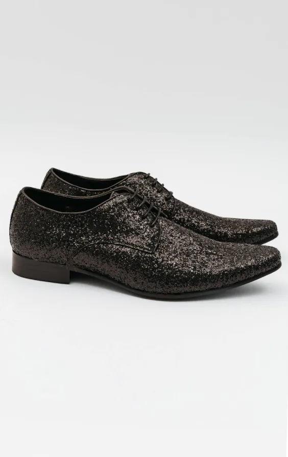 Dobell Black Glitter Shoes Dobell Black Glitter Shoes