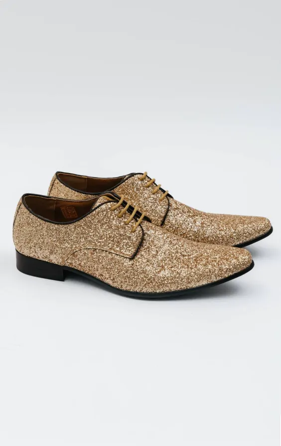 Dobell Gold Glitter Shoes Dobell