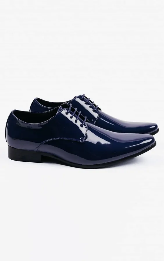 Patent Navy Lace Up Shoes Dobell Navy Patent Contemporary Dress Shoes Dobell